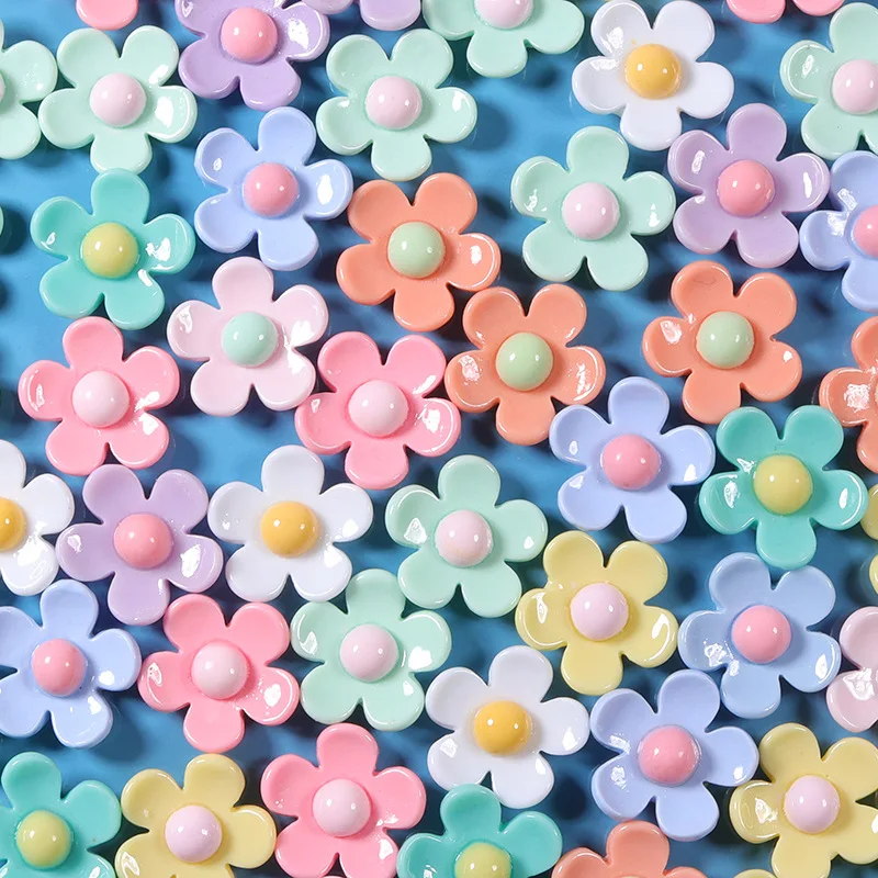 30Pcs Charm Flower Resin Material Ornaments DIY Scrapbook Phone Shell Patch Embellishments Brooch Hairpin Crafts Accessories
