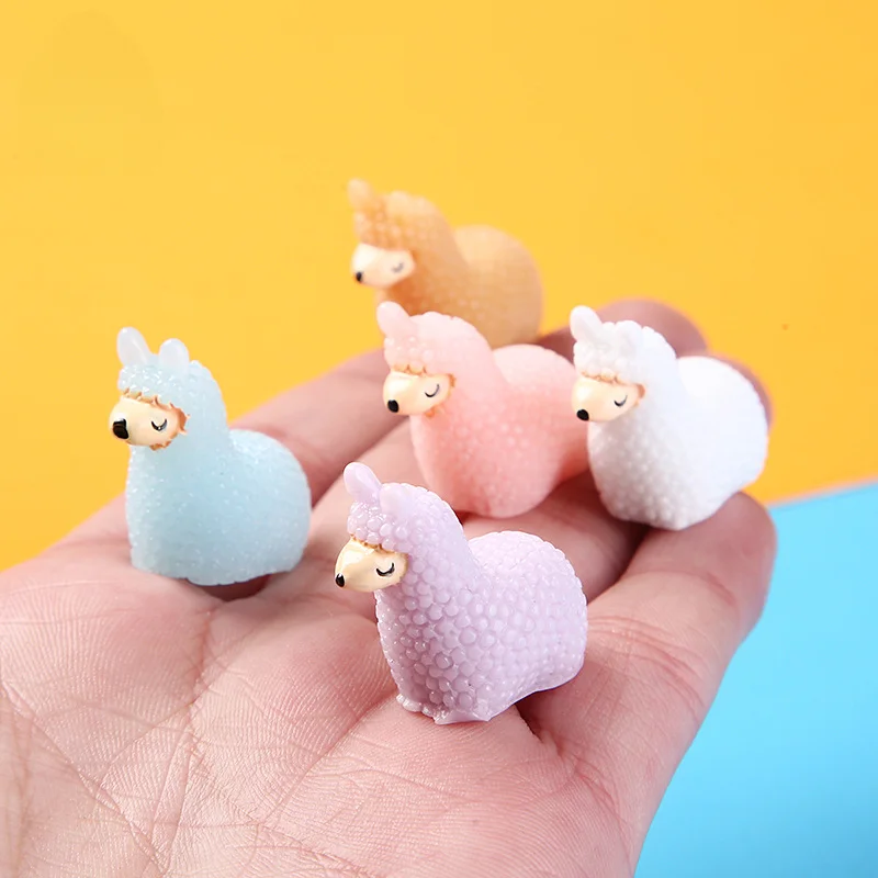 10pcs 3D Kawaii Mini Resin Macaroon Sheep Sculptures Figurine Miniature Things Statues Figures Room Decor Dollhouse Miniatures