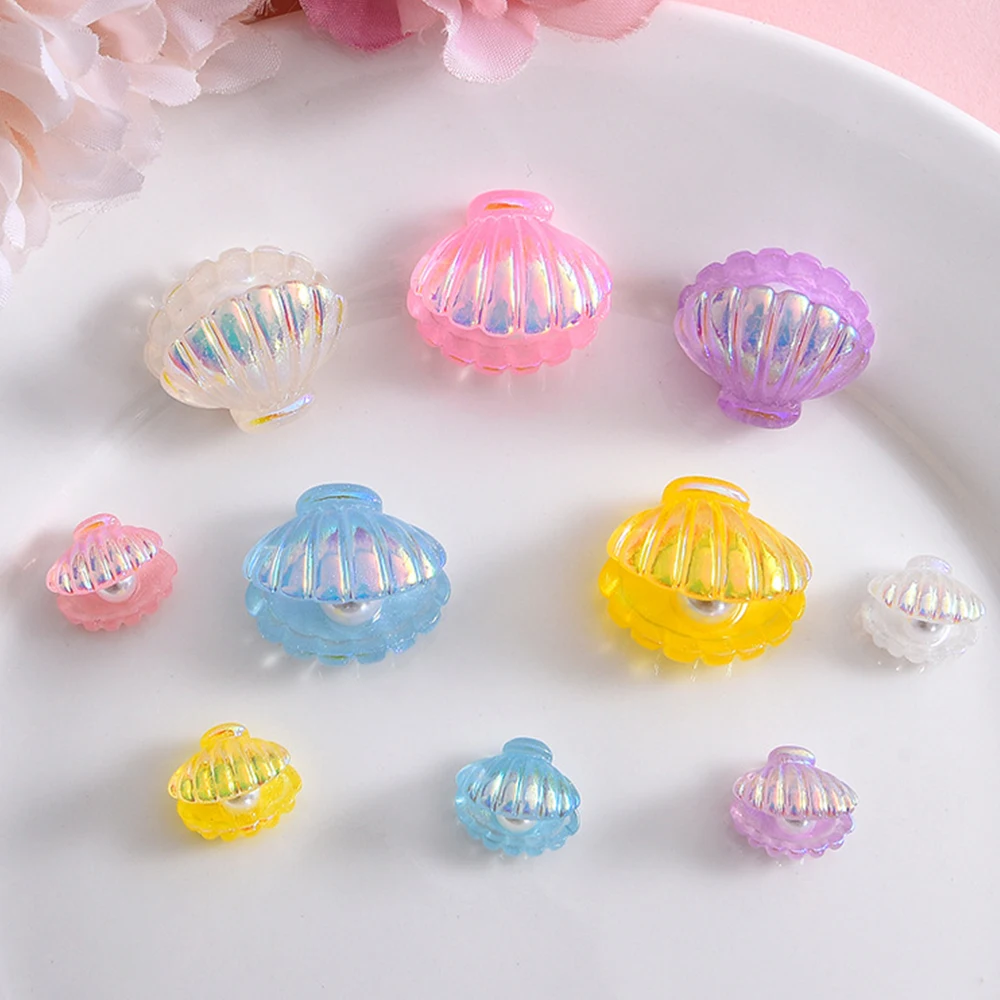 10PCS Pearl Shell Series Resin Flatback Cabochons For Hairpin Scrapbooking DIY Jewelry Craft Decoration Accessories