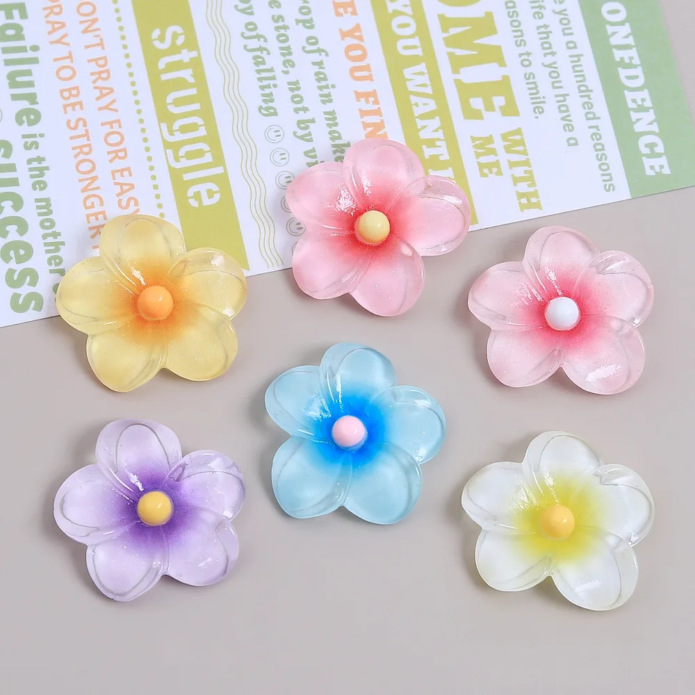 5pcs/lot Gradient Loose Bead Cherry Blossom Beads for DIY Making Bracelet Necklace Earring Accessories