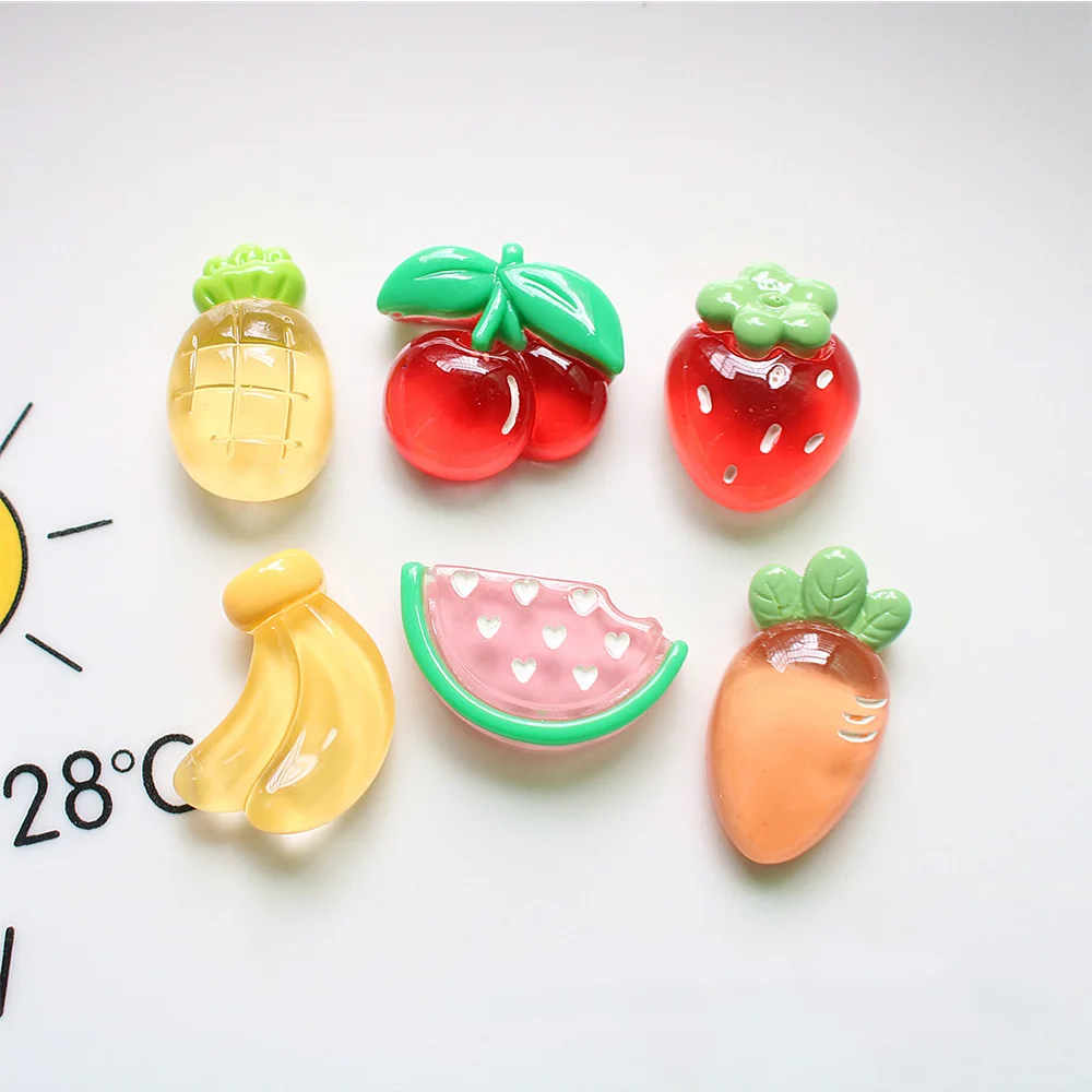 10PCS Clear Fruit Series Flat Back Resin Cabochons For Hairpin Scrapbooking DIY Jewelry Craft Decoration Accessories
