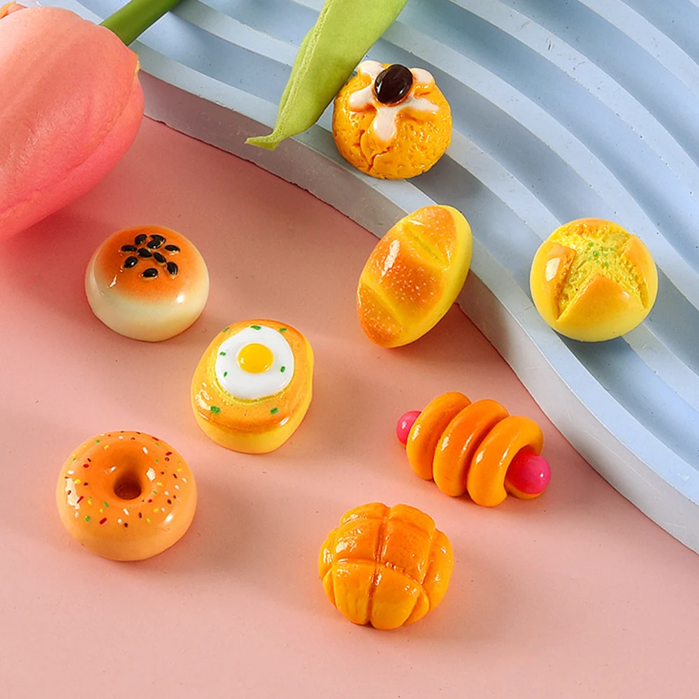 10PCS Shiny Egg Buns Series Resin Flatback Cabochons For Hairpin Scrapbooking DIY Jewelry Craft Decoration Accessories