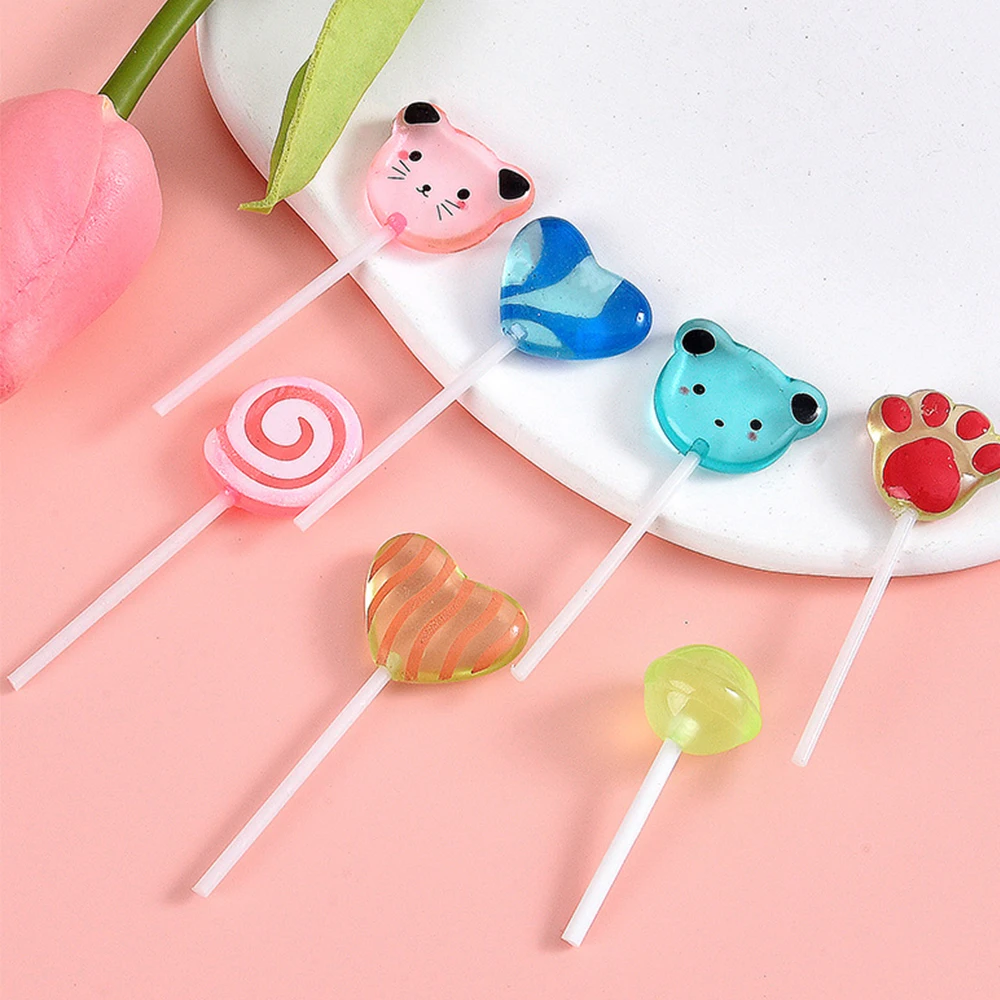 10PCS Noctilucent Lollipop Series Flat Back Charms For Earrings Bracelet Hairpin DIY Jewelry Pendants Decoration Accessories