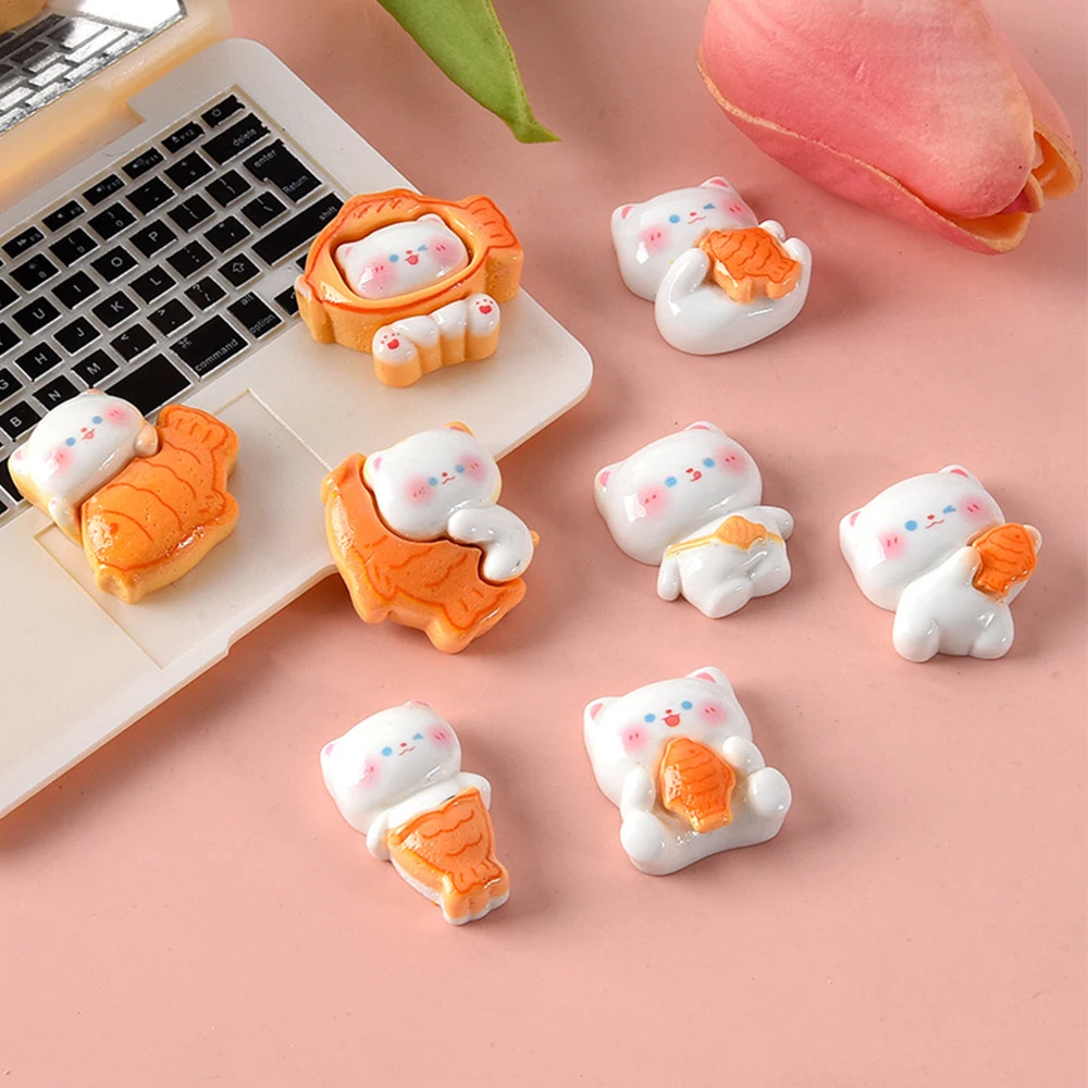 10PCS Shiny Snapper Cat Series Resin Flatback Cabochons For Hairpin Scrapbooking DIY Jewelry Craft Decoration Accessories