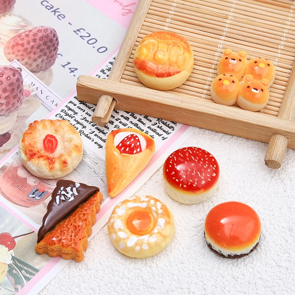 10PCS Shiny Strawberry Roll Series Resin Flatback Cabochons For Hairpin Scrapbooking DIY Jewelry Craft Decoration Accessories