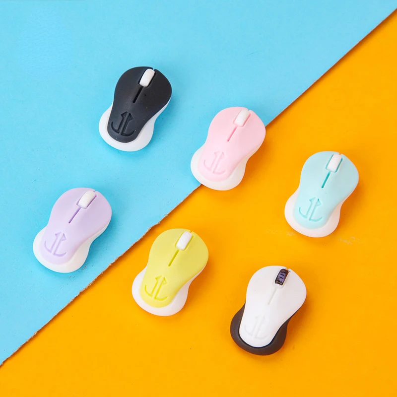 10pcs Kawaii Macaroon Mini Diy 3D Resin Mouse Statue Figure Desk Accessories Room Decor Miniature Figurines Decoration Sculpture