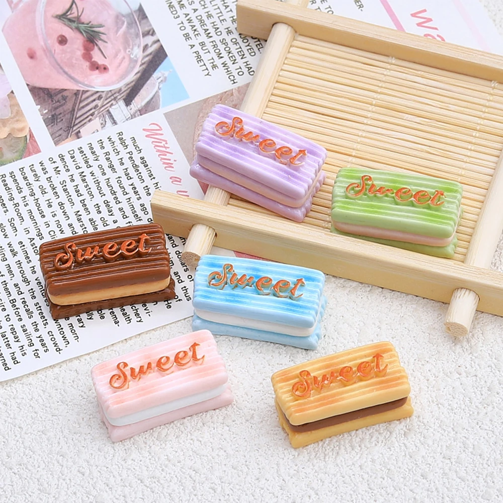 10PCS Shiny Sweet Cookies Series Resin Flatback Cabochons For Hairpin Scrapbooking DIY Jewelry Craft Decoration Accessories