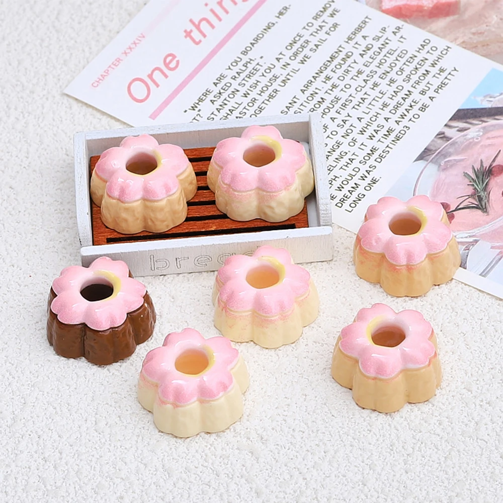 10PCS Shiny Cherry Blossom Cake Series Resin Flatback Cabochons For Hairpin Scrapbooking DIY Jewelry Craft Decoration Accessorie
