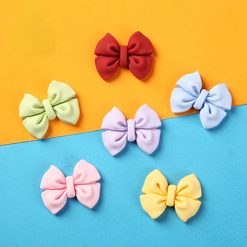 10pcs Kawaii Diy Macaroon Mini Resin Bows Plana Flatback Items Embellishments Miniature Accessories Cabochons Material Scrapbook