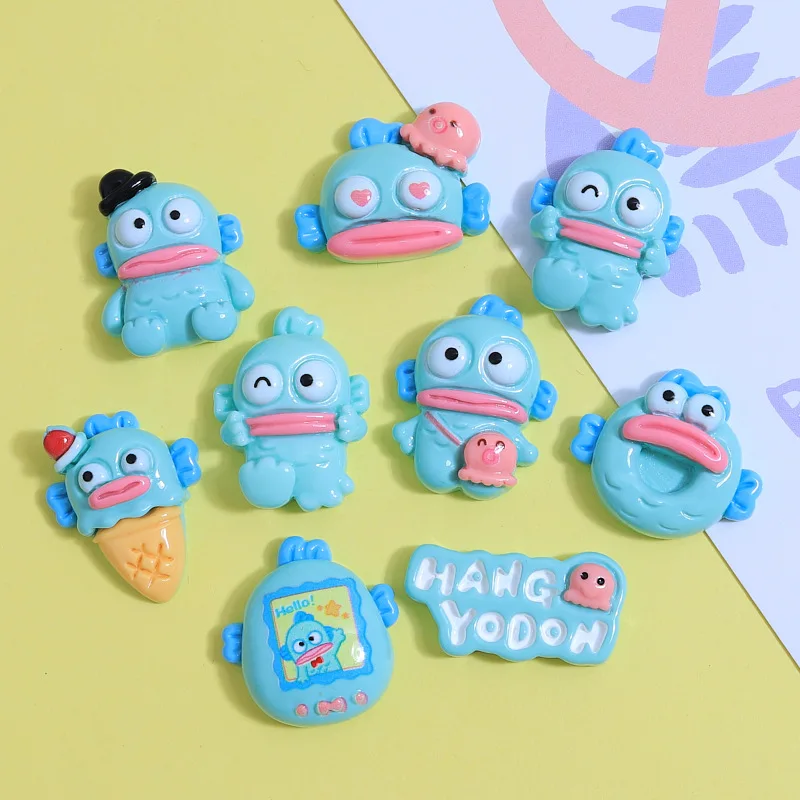 10Pcs Cute Cartoon Fish Flatback Resin Cabochon Scrapbooking Accessories Creativity Phone Case Decor Material DIY Handmade Patch