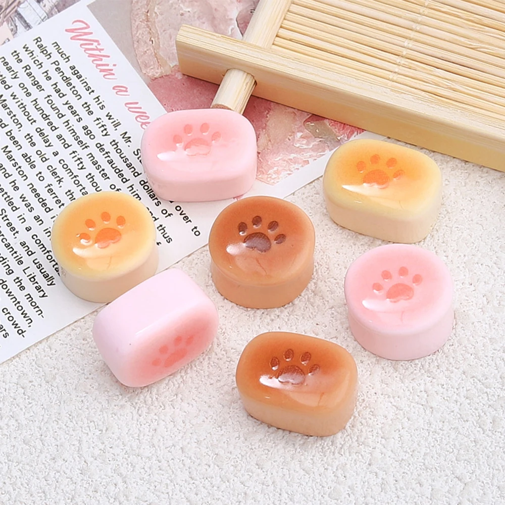10PCS Shiny Cat Claw Pudding Series Resin Flatback Cabochons For Hairpin Scrapbooking DIY Jewelry Craft Decoration Accessories