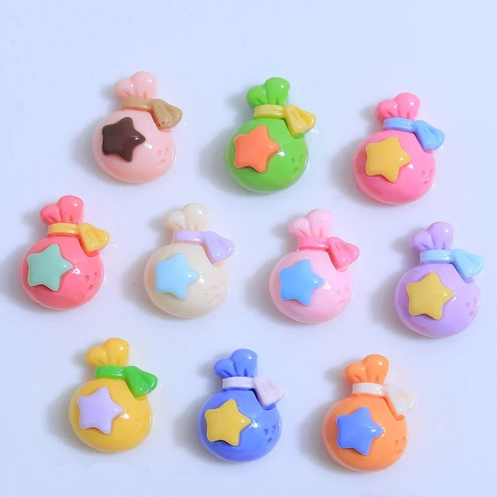 10PCS Mini Star Bag Series Resin Flat Back Cabochons For Hairpin Scrapbooking DIY Jewelry Craft Decoration Accessories