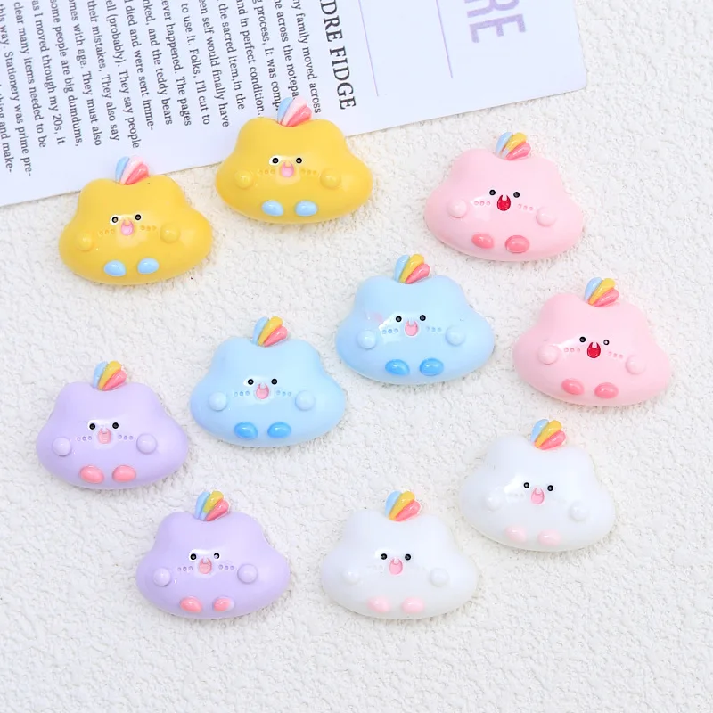 10pcs/lot Shiny Rainbow Clouds Series Flat Back Charms For Earrings Bracelet Hairpin DIY Jewelry Pendants Decoration Accessories