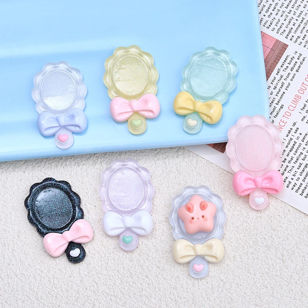 10PCS Clear 43x26mm Mirror Series Resin Flatback Cabochons For Hairpin Scrapbooking DIY Jewelry Craft Decoration Accessories