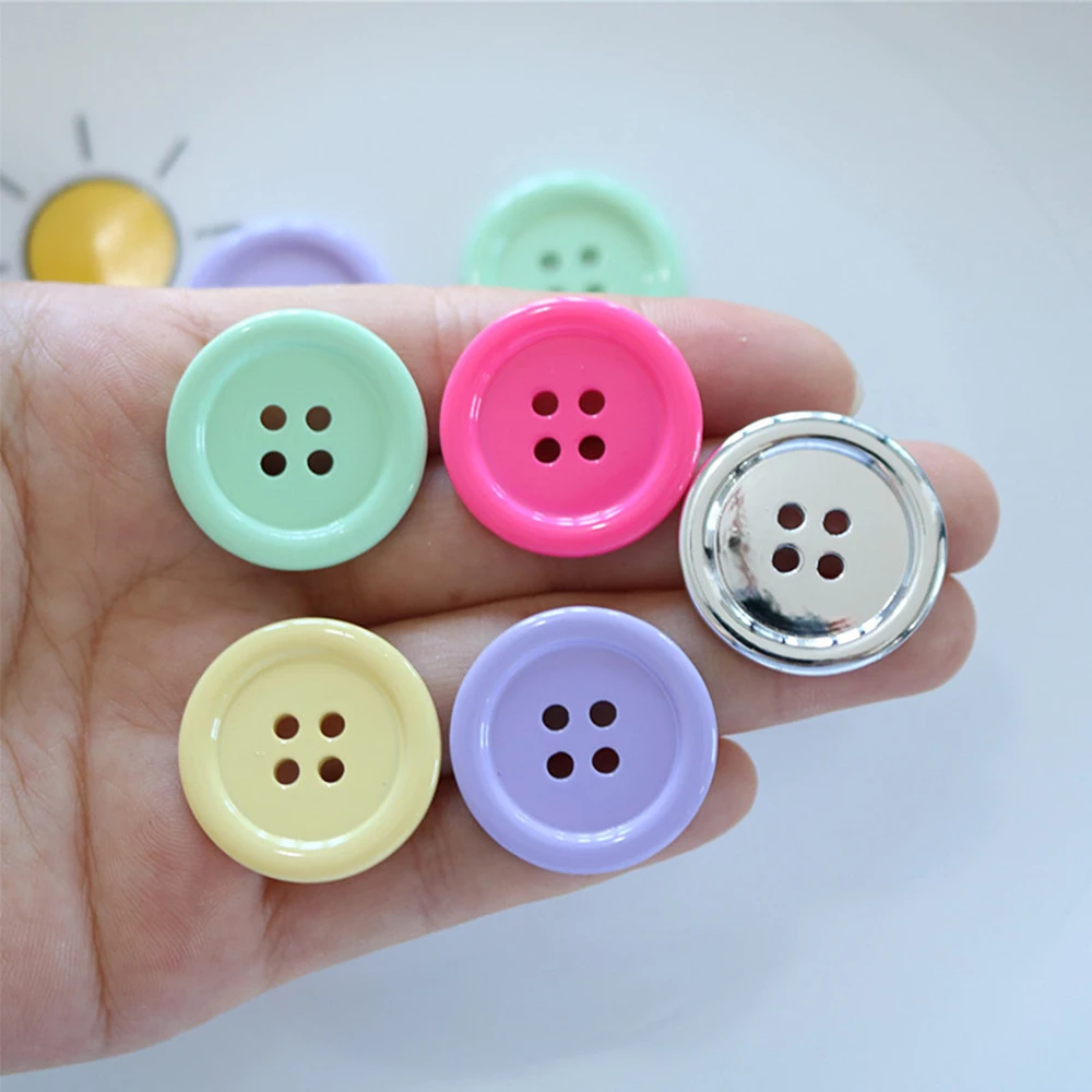 10PCS Shiny Circular Button Series Resin Flatback Cabochons For Hairpin Scrapbooking DIY Jewelry Craft Decoration Accessories