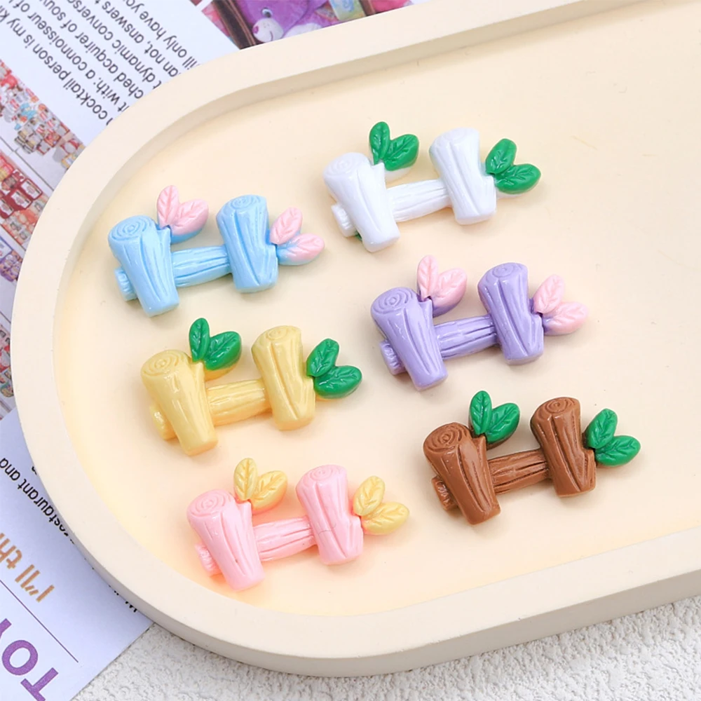 10PCS Shiny Leaf Fence Series Resin Flatback Cabochons For Hairpin Scrapbooking DIY Jewelry Craft Decoration Accessories