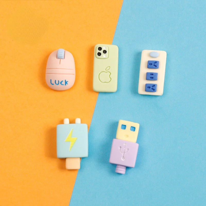 10pcs Diy 3D Mini Resin Electrical Devices Statues Miniature Dollhouse Item Figures Sculpture Figurine Phone Jewelry Accessories