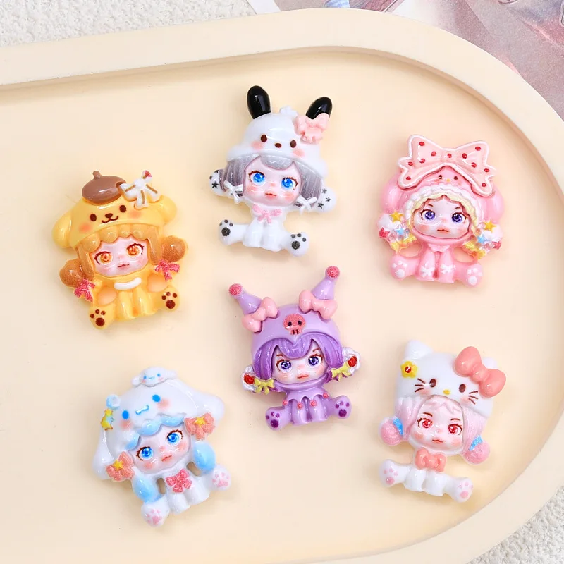 Kawaii Resin Mini Cartoon Princess DIY Miniatures Figures Flatback Charms Planar Crafts Materials Cabochons Scrapbook Supplies
