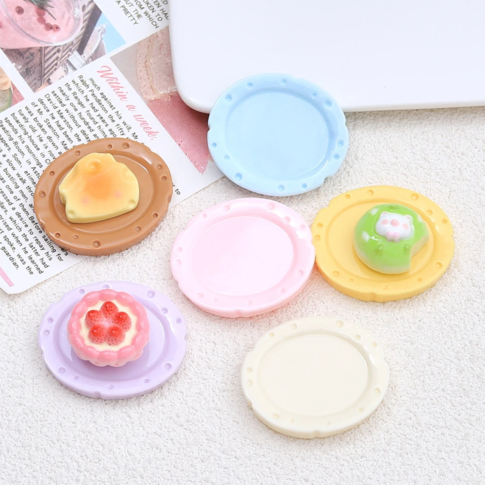 5PCS Shiny Cheese Plate Series Resin Flatback Cabochons For Hairpin Scrapbooking DIY Jewelry Craft Decoration Accessories