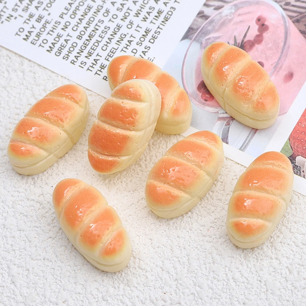 10PCS Shiny Loaf Bread Series Resin Flatback Cabochons For Hairpin Scrapbooking DIY Jewelry Craft Decoration Accessories