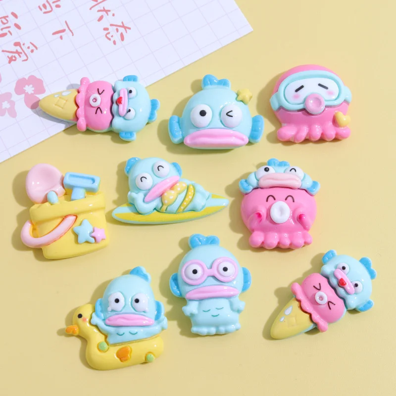 10Pcs Cartoon Clownfish Series Flatback Resin DIY Scrapbooking Crafts Creative Phone Case Decoration Child Hairpin Jewelry Patch