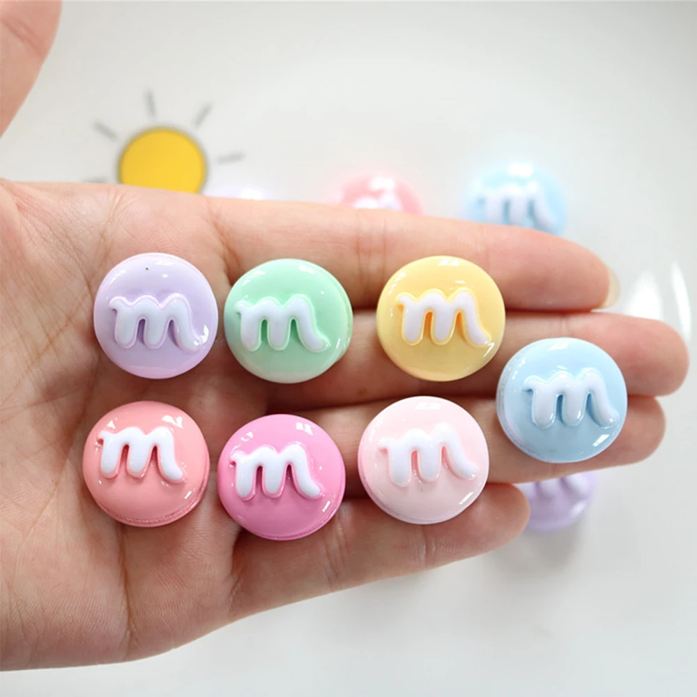 10PCS Shiny Macaron Cookie Series Resin Flat Back Cabochons For Hairpin Scrapbooking DIY Jewelry Craft Decoration Accessories