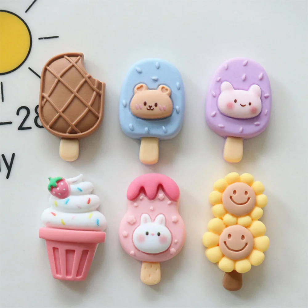 10PCS Ice Cream Series Flat Back Resin Cabochons For Hairpin Scrapbooking DIY Jewelry Craft Decoration Accessories