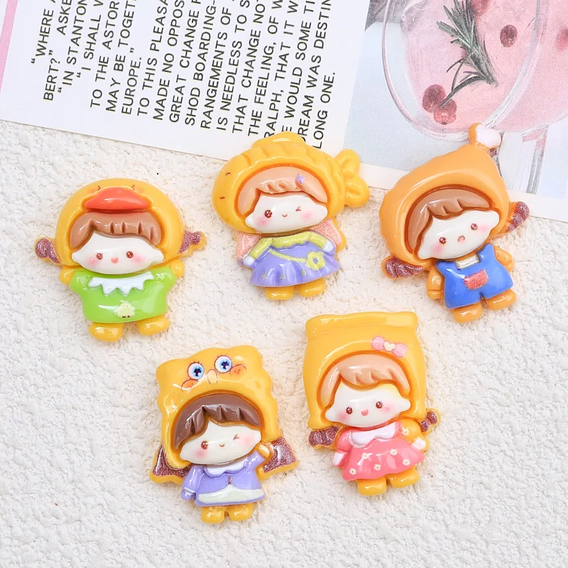 10pcs/lot Cartoon Leg Snack Girl Flat Back Resin Cabochon Scrapbooking Fit Phone Deco Parts DIY Hair Bows Center Accessories