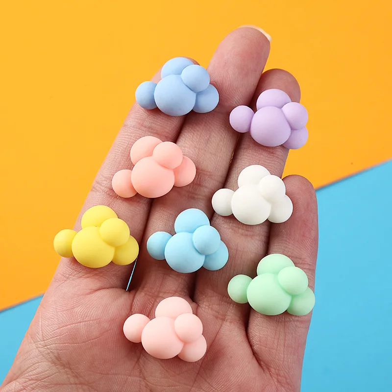 10pcs Macaroon Kawaii Mini Resin Clouds Flatback Cabochon DIY Charms Embellishments Scrapbook Supplies Figures Crafts Miniatures