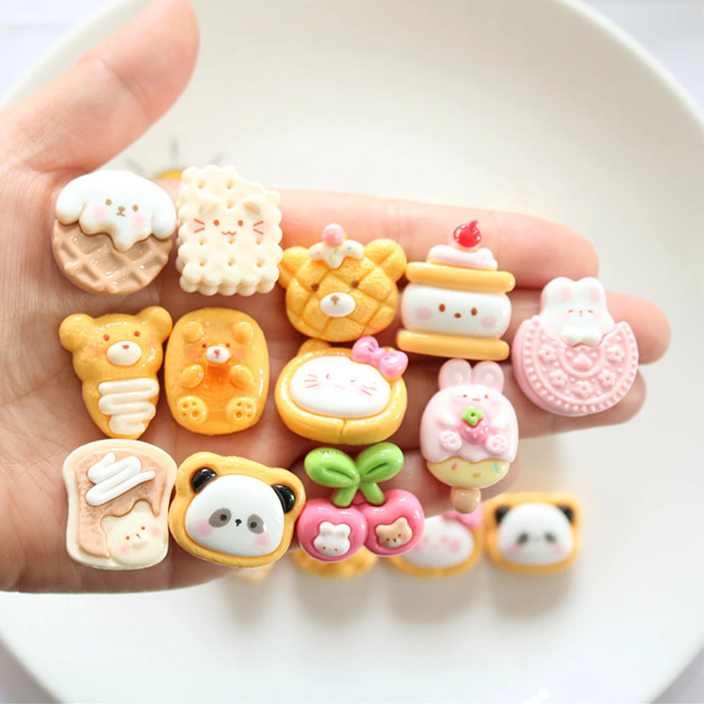 10PCS Shiny Cat Biscuits Series Resin Flatback Cabochons For Hairpin Scrapbooking DIY Jewelry Craft Decoration Accessories