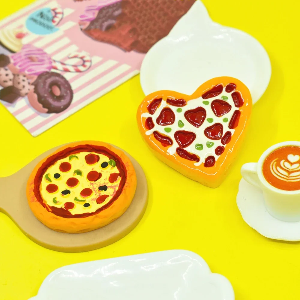New Kawaii Resin Mini Pizza DIY Decor Parts Figures Cabochon Flatback Miniature Scrapbook Supplies Charms Craft Material Decoden
