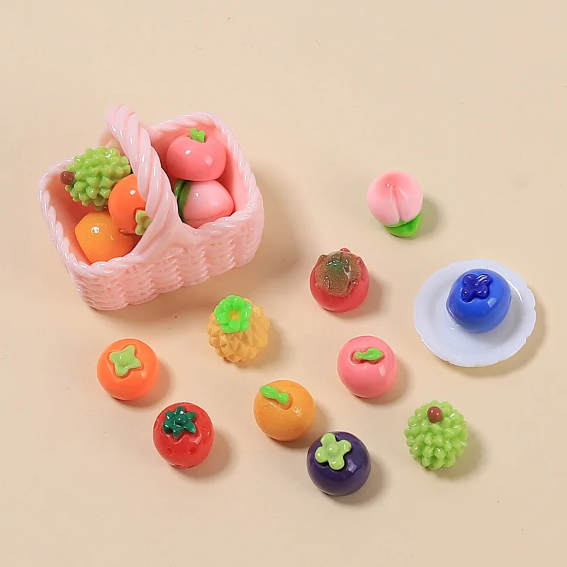 10pcs/lot 3D Fruits Series Resin Charms For Jewelry Making Pendant Keychain Findings DIY