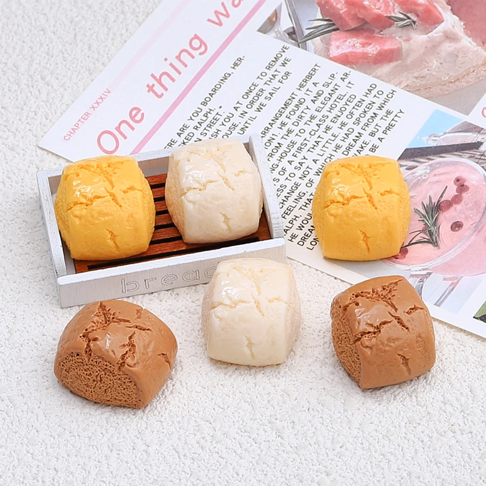 5PCS Shiny Steamed Bun Series Resin Flatback Cabochons For Hairpin Scrapbooking DIY Jewelry Craft Decoration Accessories