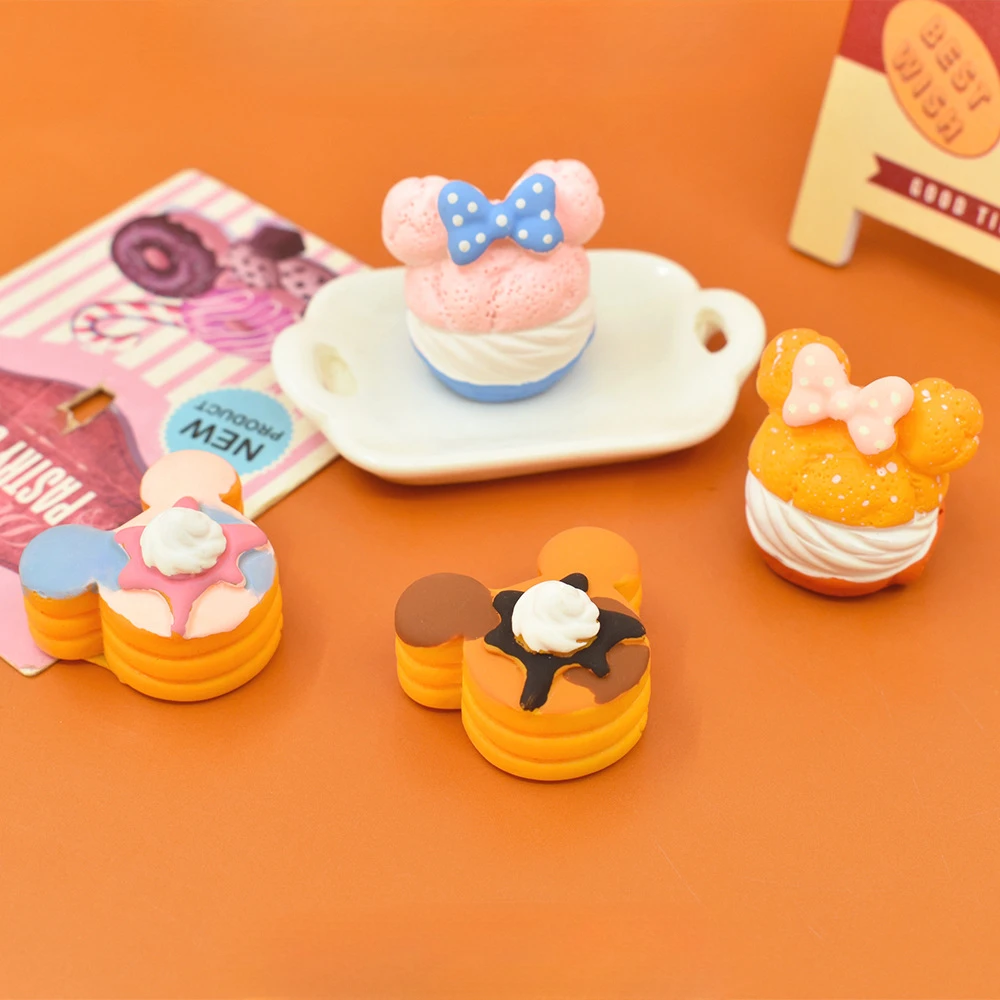 3D Kawaii Resin Mini Puffs Flatback Cabochons Miniatures Flatbacks Cabochon Parts Craft Material Diy Charms Deco Part