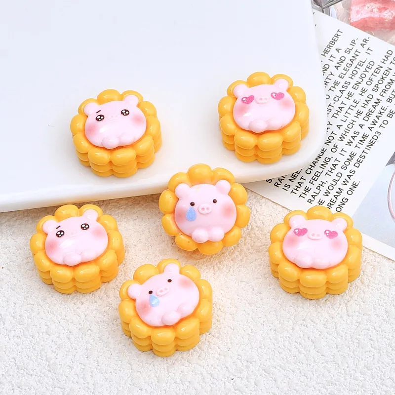 10pcs/lot Cartoon shiny pig corn diy resin accessories accessories handmade hairpins mobile phone cases cups headwear wholesale