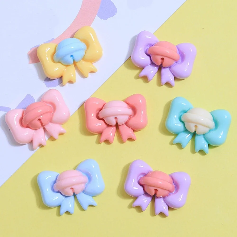10PCS Shiny Bell Bow Series Resin Flat Back Cabochons For Hairpin Scrapbooking DIY Jewelry Craft Decoration Accessories