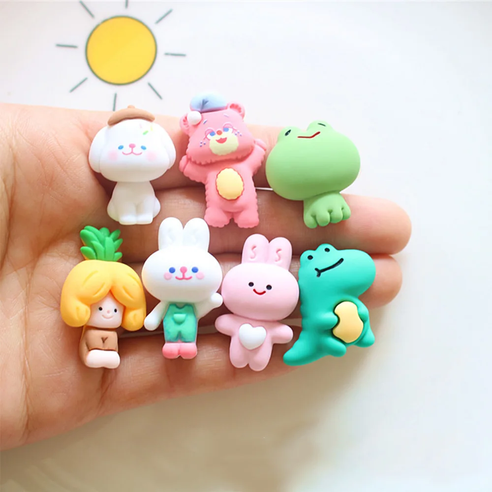 10PCS Dinosaur Rabbit Resin Flatback Cabochons For Hairpin Phone Case Scrapbooking DIY Jewelry Craft Decoration Accessories