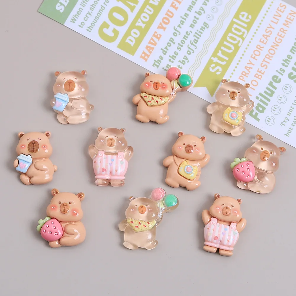 5pcs/lot New Cute Cartoon bear fruit water baby diy resin Cabochon Scrapbooking DIY Jewelry Hairpin Craft Decoration Accessories