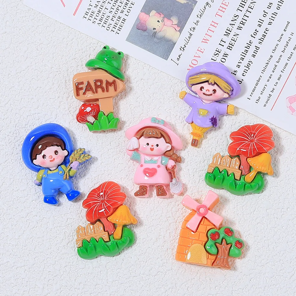 3pcs/lot Cute Flatback Resin Cabochon Scrapbooking Craft Hair Bows Center Accessories DIY Phone Decoration