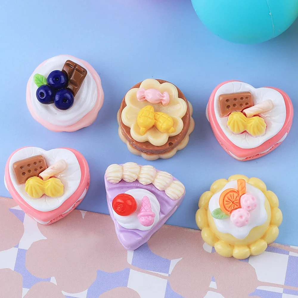 10PCS Mango Fruit Cake Series Resin Flat Back Cabochons For Hairpin Scrapbooking DIY Jewelry Craft Decoration Accessories