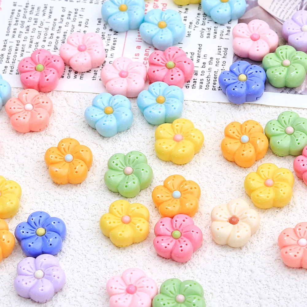 20PCS Shiny Mini Line Flower Series Resin Flatback Cabochons For Hairpin Scrapbooking DIY Jewelry Craft Decoration Accessories
