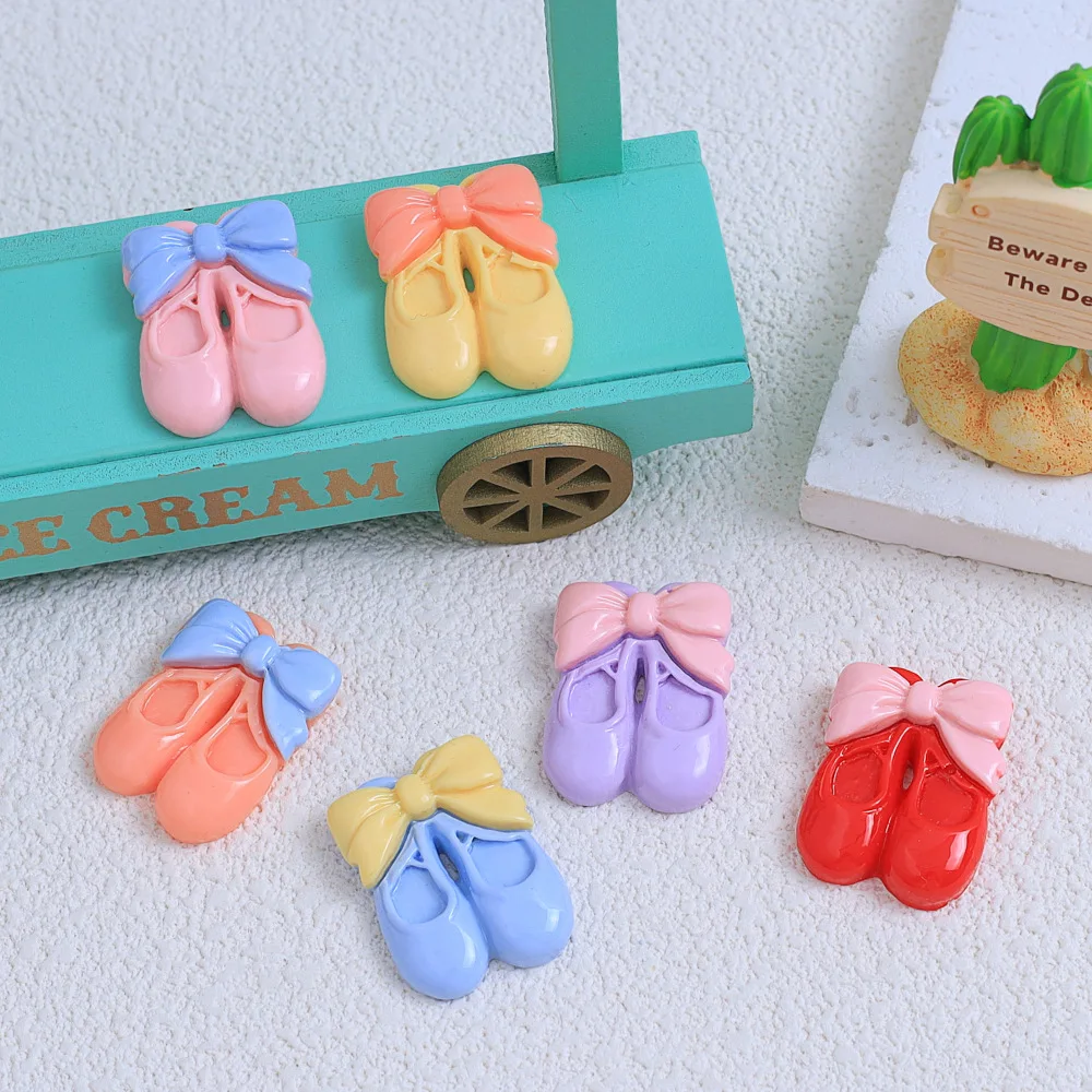 3pcs/lot Kawaii Shoes Princess Accessories Flat Back Resin Miniature Pattern Applique DIY Craft Headdress Bow Embellishment