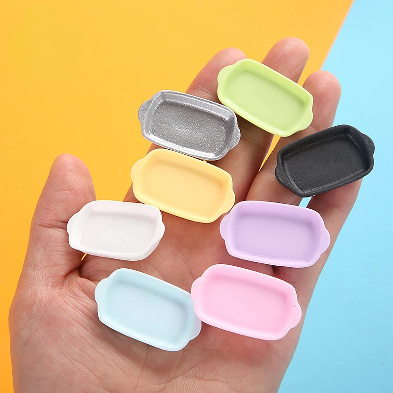10pcs Kawaii Mini Colorful 3D Resin Plates Statue Figures Sculptures Figurine Dollhouse Miniatures Diy Jewelry Phone Decoration