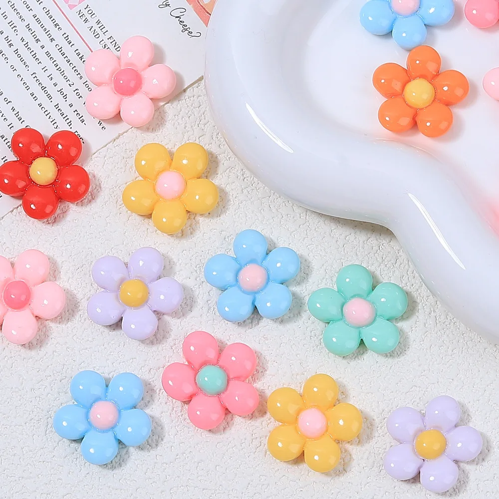 10pcs/lot New Cute Resin Mini Floret Flat Back Cabochon Scrapbook Kawaii DIY Embellishments Accessories