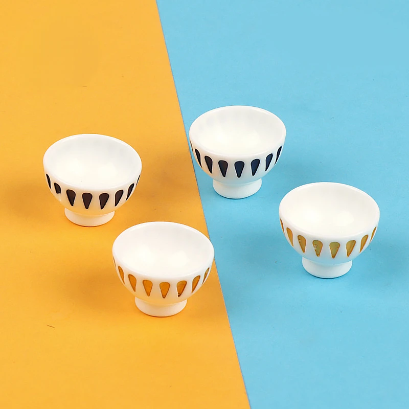 10pcs 3D Resin Mini Kawaii Bowl Diy Accessories Figures Miniature Things Figurines for Jewelry Decoration Dollhouse Miniatures