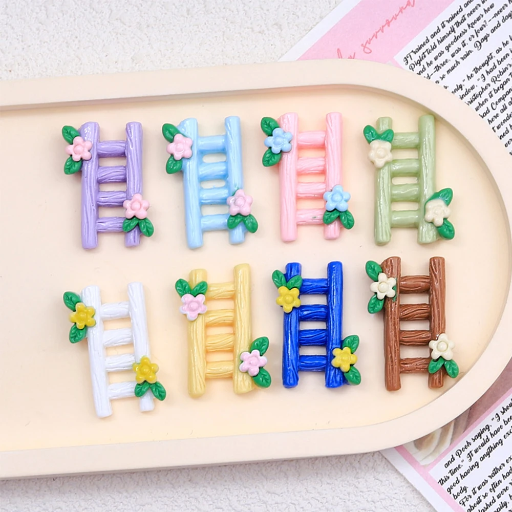 10PCS Shiny Flower Ladder Series Resin Flatback Cabochons For Hairpin Scrapbooking DIY Jewelry Craft Decoration Accessories