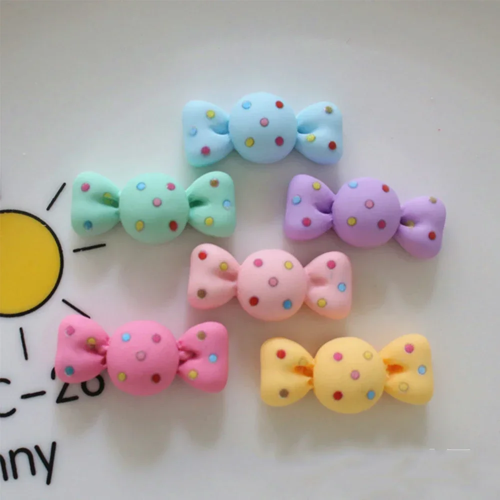 10PCS 28x12mm Color Point Candy Resin Flat Back Cabochons For Hairpin Scrapbooking DIY Jewelry Craft Decoration Accessories