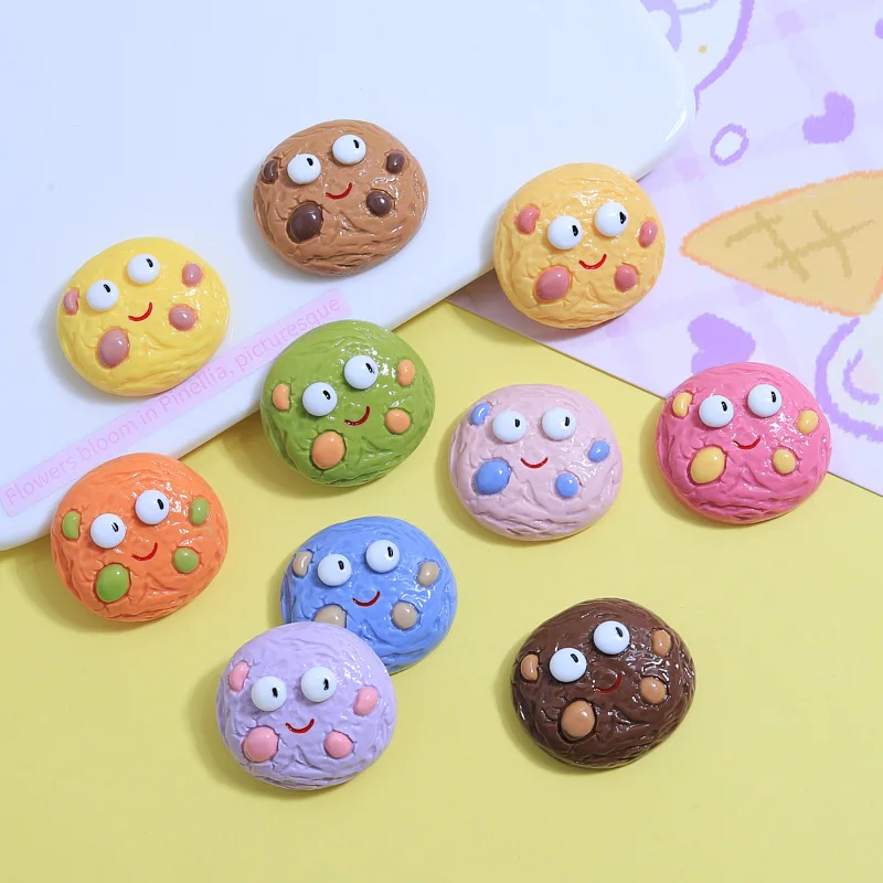 10pcs/lot Simulation Cookies Resin Charms For Jewelry Making Accessories DIY Handmade Earring Necklace Bracelet Decoration