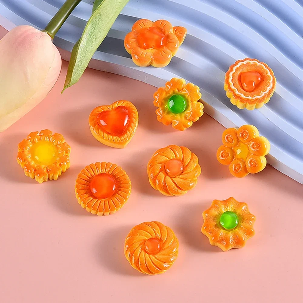 10PCS Shiny Sandwich Biscuits Series Resin Flat Back Cabochons For Hairpin Scrapbooking DIY Jewelry Craft Decoration Accessories