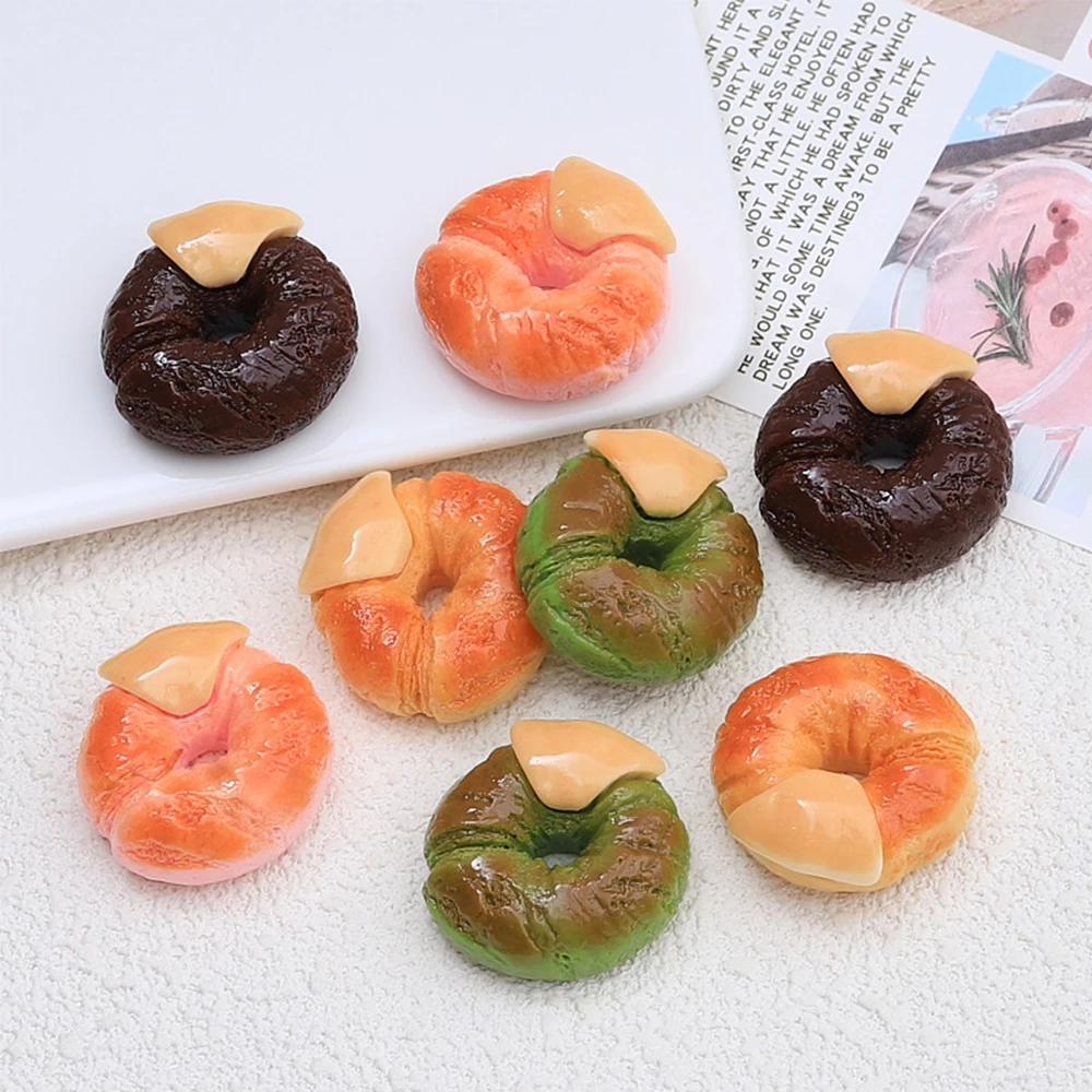 5PCS Shiny Beiguo Bread Series Resin Flatback Cabochons For Hairpin Scrapbooking DIY Jewelry Craft Decoration Accessories